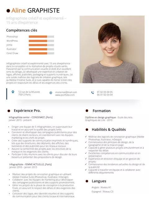 Exemple de CV gratuit Infographiste