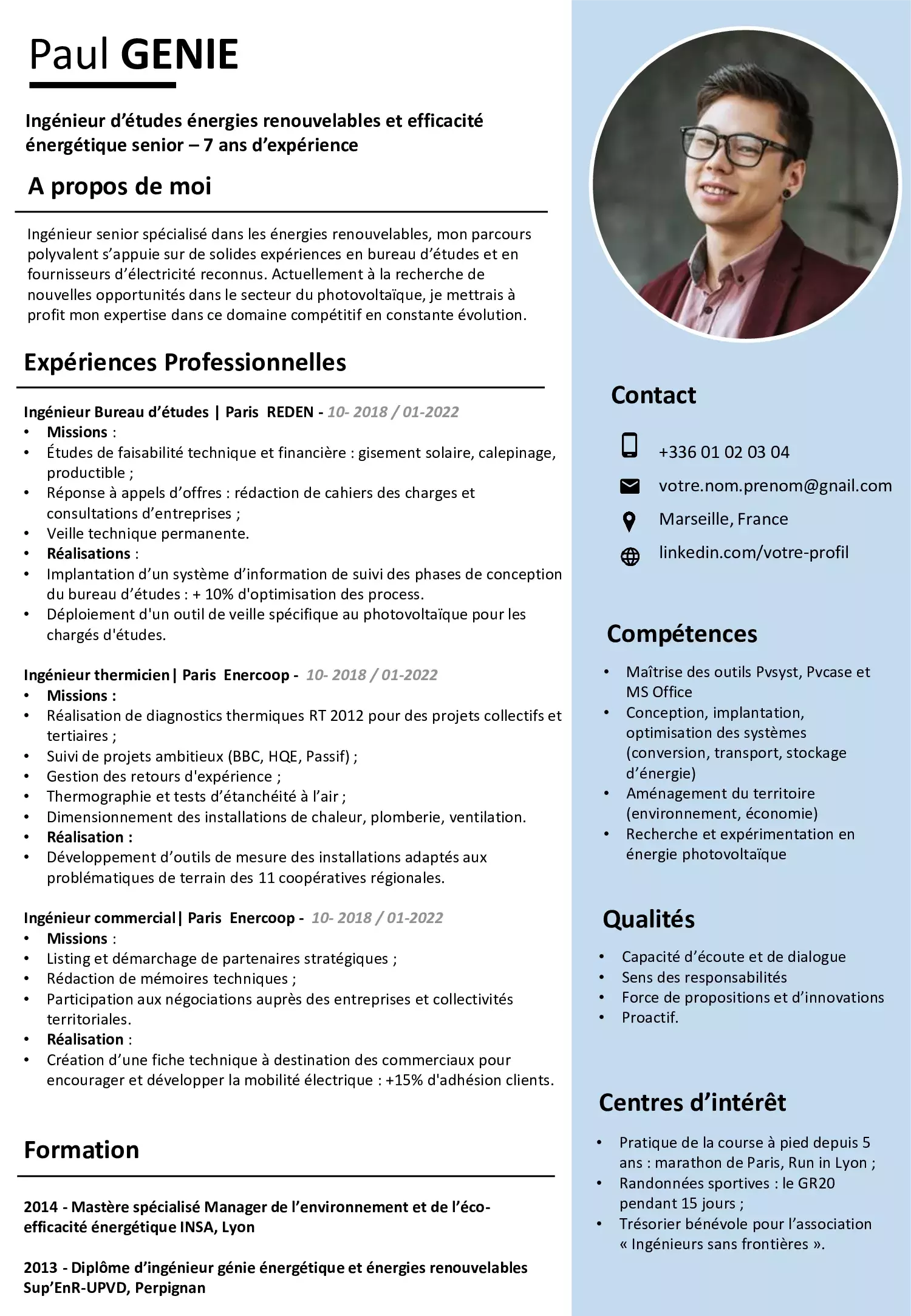 Exemple de CV : Ingénieur [GRATUIT]