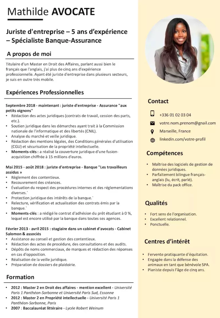 Exemple De CV Juriste GRATUIT 